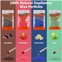 Perles de Cire Dure Professionnelle pour l'épilation 400g avec 10 Bâtons en Bois - Maillot Brésilien Visage Jamb