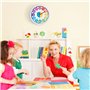 Lafocuse Silencieuse Horloge Murale Enfant Apprentissage Colorée avec 3D Chiffres Facile à Lire pour Ecole Chambre Enfant Classe