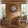 Lafocuse Horloge Murale Engrenages Mobiles Geante 57 cm Noire Industrielle Bois Vintage Pendule Murale Steampunk Chiffres Romain