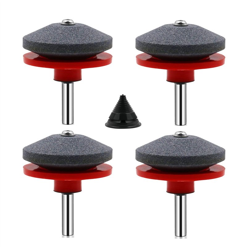 SIYI-XIU 4 Pièces Affuteur Lame Tondeuse Gazon Universel Aiguiseur de Tondeuse Accessoires pour Tondeuses avec 1Pcs Kit D'équili
