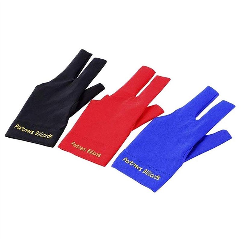 POFET Lot de 4 Gants de Queue de Billard élastiques en Lycra pour Main Gauche à 3 Doigts pour tireurs, Carom, Piscine, Snooker e