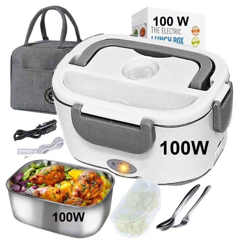 ISY-SHOP Gamelle chauffante, lunch box chauffante électrique chauffe plat, boite repas 12v24v220v 100 W etanche réchauffe plat b