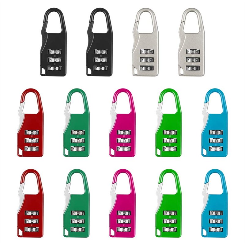 Dadabig 14PCS Cadenas Code de 3 Chiffres, Cadenas Bagage Code Petit Cadenas Casier Cadenas Valise a Code en Alliage de Zinc pour