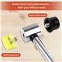 Dadabig 1pcs Maillet en Caoutchouc Maillet Double Face Marteau en Caouthouc avec 6pcs Face Remplaçable Poignée en Caoutchouc Ant
