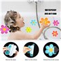 Secopad Lot de 20 autocollants antidérapants originaux pour baignoire, douche, sol de douche, fleurs vives avec grattoir de qual
