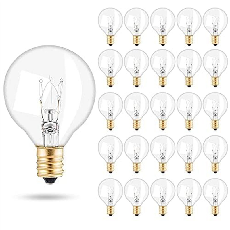 Image secondaire de Weskjer Ampoules de Remplacement G40, 25 PCS E12 Ampoules en Verre Ampoules Globe G40 7W Globe Ampoule Extérieure Résistance à l