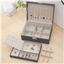 Boîte à Bijoux, Mtianxy Femme Double Couche PU Cuir Boîte de Rangement pour Bagues Boucles D'oreilles Bracelets Colliers Organis