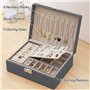 Boîte à Bijoux, Mtianxy Femme Double Couche PU Cuir Boîte de Rangement pour Bagues Boucles D'oreilles Bracelets Colliers Organis