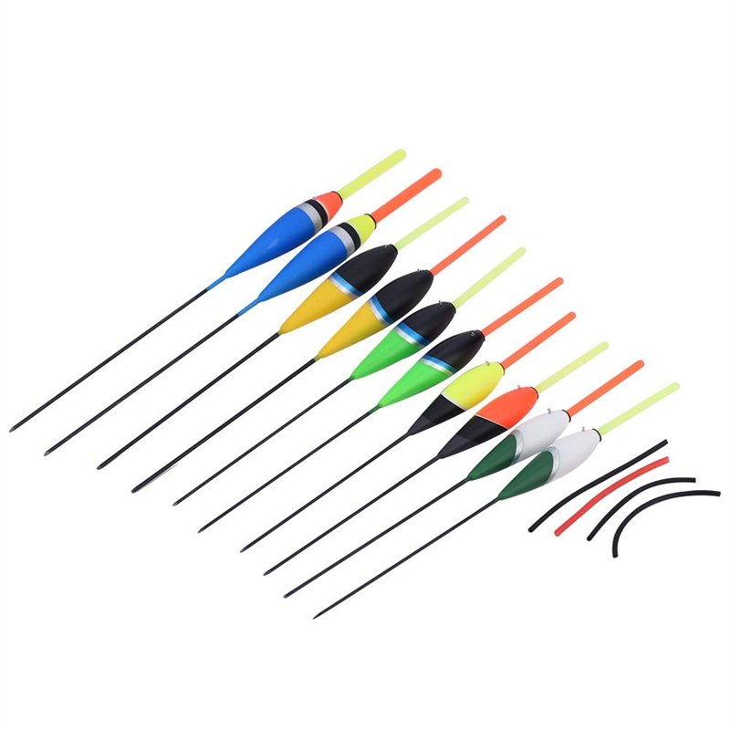 MAGT Flotteur Peche Carpe Flotteur De Pêche 10Pcs Flotteurs De Pêche Colorés À La Carpe Bobbers Crochets d'eau Douce Floating Ta