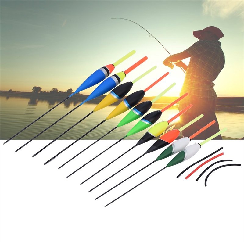 Image secondaire de MAGT Flotteur Peche Carpe Flotteur De Pêche 10Pcs Flotteurs De Pêche Colorés À La Carpe Bobbers Crochets d'eau Douce Floating Ta