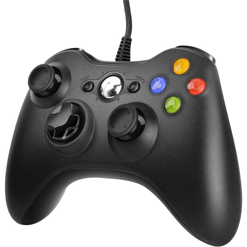 Manette pour Xbox 360 PC, Manette de Jeu USB, Design amélioré contrôleur de câble Ergonomique pour Xbox 360 Slim et PC avec Wind