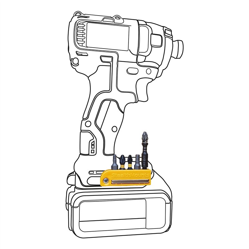 Image secondaire de StealthMounts Dewalt XR et Flexvolt Support d'embouts magnétiques | Organisateur d'embouts de perceuse | Parfait pour les forets
