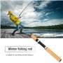 DEWIN Canne à Pêche, Mini Canne à Pêche Rétractable en Fibre de Carbone Pliage Tige de Pêche Télescopique de Glace Antidérapant