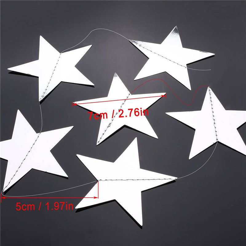 Image secondaire de NITAIUN 65 Pieds en Forme d'étoile Papier Guirlande, Bannière de Guirlande en Papier Etoile Réfléchissante, Papier Guirlandes Et