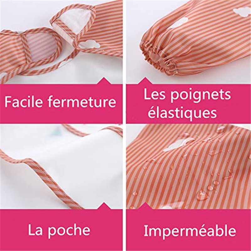 Image secondaire de ElecMotive Lot de 3 Bavoir Etanche à Manchs Longue Tablier d'Alimentation de Jeu/de Peinture Bavoir Imperméable 6-36 mois