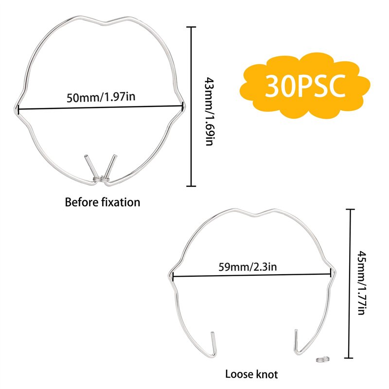 Image secondaire de Roosea 30 Pièces Anneaux de fixation de Lampe pour Spot MR16 GU10 Led de 50 mm, MR16 GU10 Pince de fermeture, Anneaux de fixatio