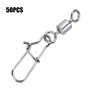 Alomejor Pivot De Pêche 50 PCS 2# 4# 5# 6# 8# en Acier Inoxydable Emerillons Connecteur/Agrafes de Pêche Roulants avec Quick Loc