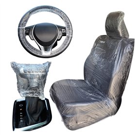 Auptiz 10pcs de Housses de Siège Auto Unidirectionnelles Faites de Protections en Plastique, Imperméable Et Anti-poussière Houss Auptiz 10pcs de Housses de Siège Auto Unidirectionnelles Faites de Protections en Plastique