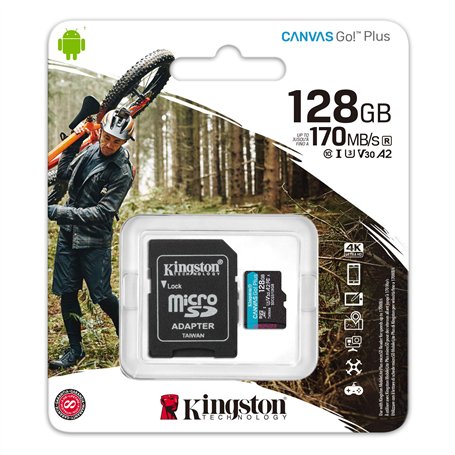 Kingston 128GB microSDXC Canvas Go Plus 170MB/s Read UHS-I