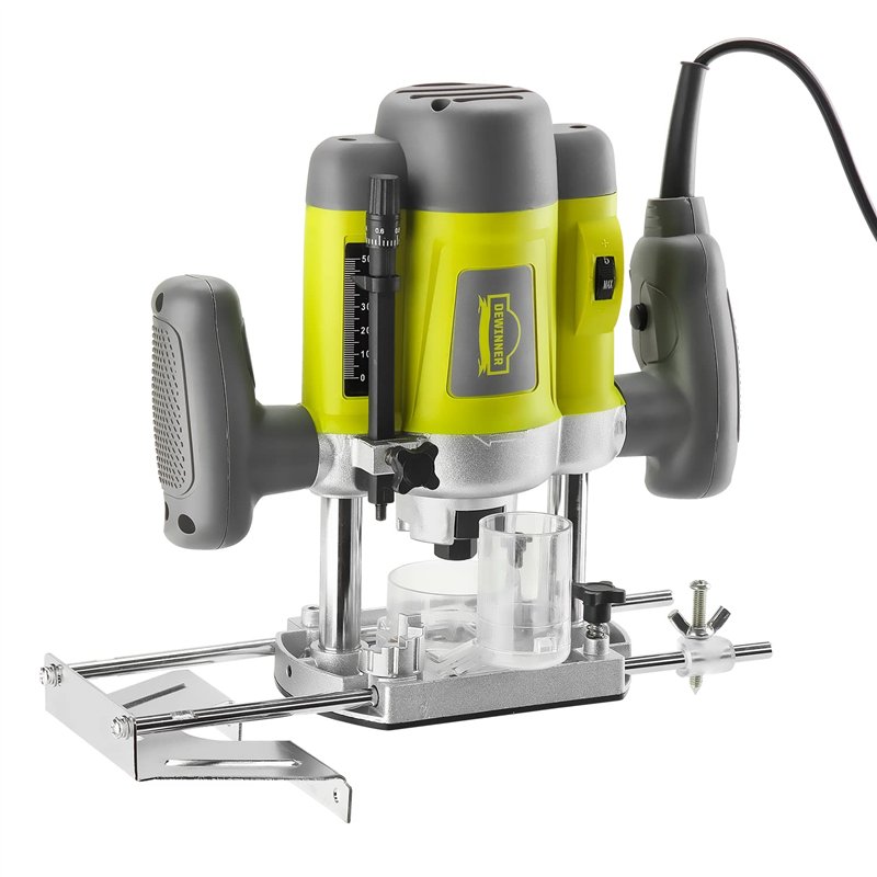 Image secondaire de Défonceuse affleureuse électrique, DEWINNER à Bois 1200W, profession plastifieuse avec Accessoires DE-60082BMC