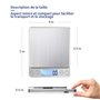 KUBEI Numérique Balance de Cuisine Rechargeable par USB 3kg/0.1g pâtisserie, PréCision Plateaux de table de pesée en acier inoxy