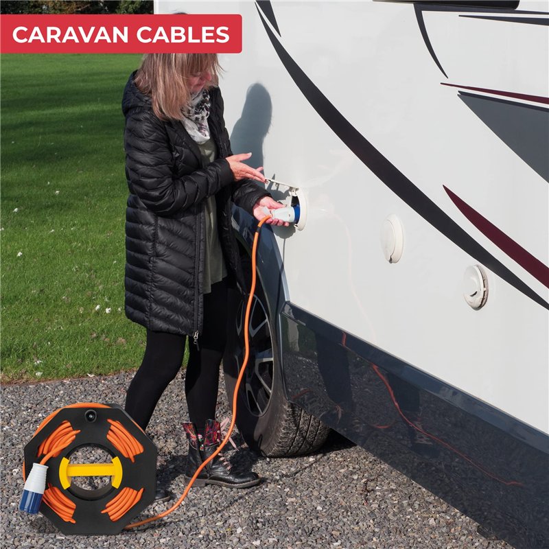 Image secondaire de GADLANE Enrouleur Cable - Enrouleur Electrique 25m Robuste Noir, Enrouleur Vide Idéal pour Ranger Câbles de Caravane, Tuyaux d'A