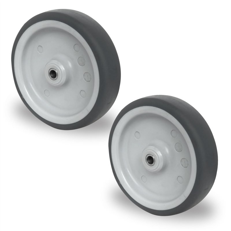 Lot de 2 roues encastrables – Axe de 150 mm – En TPE – Roulettes pour appareil, roulettes pour chariot de manutention