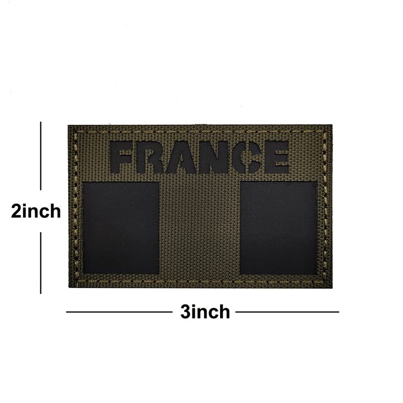 Image secondaire de Patch infrarouge réfléchissant drapeau de la France pour moto biker tactique militaire brassard pour voyage sac à dos chapeaux v