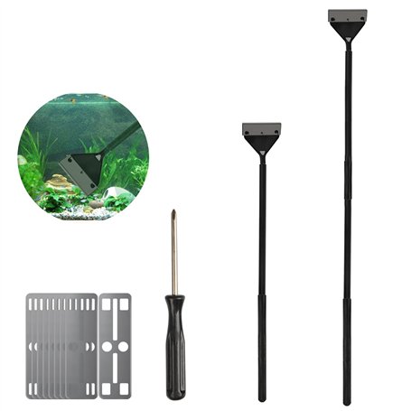 Grattoir Aquarium Algues Grattoir 15PCS Grattoir Algues Nettoyage Aquarium Aluminium Nettoyant Verre Aquarium Grattoir Nettoyage