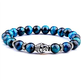 FG Jewels Bracelet Protection Symbole Bouddha Tibétain Hommes/Femmes Bracelet Pierre Naturelle Oeil DE Tigre Bleu Turquoise Brac FG Jewels Bracelet Protection Symbole Bouddha Tibétain Hommes/Femmes Bracelet Pierre Naturelle Oeil DE Tigre Bleu Turquoise Brac