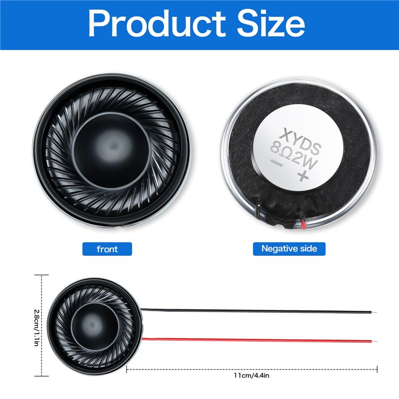 Image secondaire de Weewooday 6 Pièces 2W 8 Ohm Petit Haut-Parleur à Aimant Interne Rond en Métal Micro Haut-Parleur Interne pour Mini Haut-Parleurs