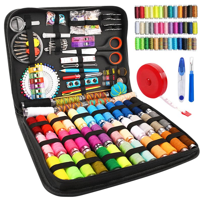 TWBEST 264 Pcs Kit de Couture,Kit Couture,43 Bobines de Fil,Set de Couture avec Étui de Transport pour Maison/Voyage/Adultes/Enf