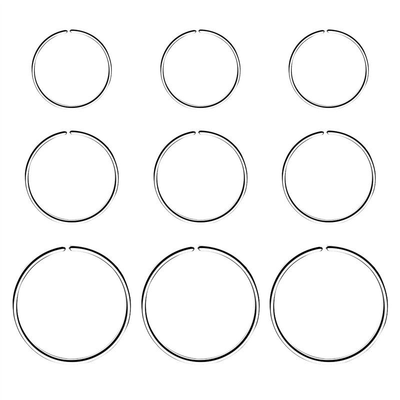 MenYiYDS - 9 Pcs Anneau De Nez Boucles D'oreilles Sans Soudure En Acier Inoxydable Boucles D'oreilles Rondes Percées Bijoux Troi