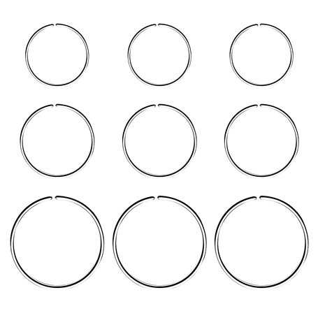 MenYiYDS - 9 Pcs Anneau De Nez Boucles D'oreilles Sans Soudure En Acier Inoxydable Boucles D'oreilles Rondes Percées Bijoux Troi