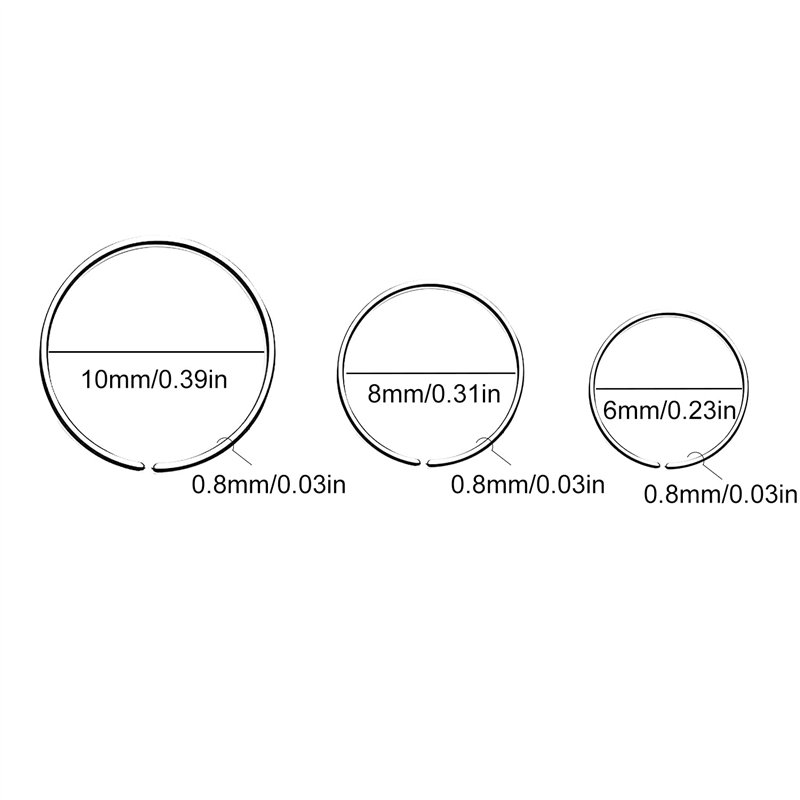 Image secondaire de MenYiYDS - 9 Pcs Anneau De Nez Boucles D'oreilles Sans Soudure En Acier Inoxydable Boucles D'oreilles Rondes Percées Bijoux Troi