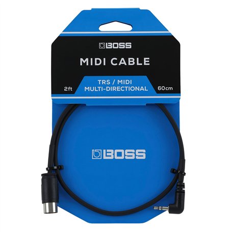 BOSS BMIDI-2-35 60 cm – Câble MIDI compact minijack TRS vers connecteur 5 broches multidirectionnel – permet une connexion premi