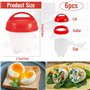 dcas 6 Pièces Cuiseur d'Oeufs Coquetier, Cuiseur À Œufs Rapide En Silicone, Chaudière à Oeufs Ensemble, Chaudière à Oeufs, Réuti