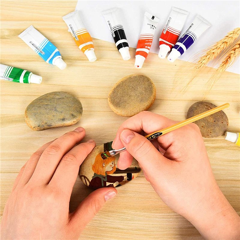 Image secondaire de Liekadijiae 25 Pièces Galets à Peindre, DIY Enfants Peintes Rocher, Pierres Créatives Peintes à la Main DIY, pour Dessin de Pier