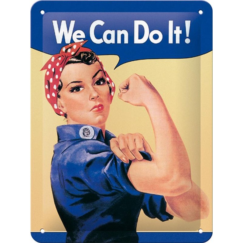Nostalgic-Art Plaque Vintage USA – We Can do it – Idée de Cadeau pour Les Femmes, en métal, Design Retro pour la décoration, 15 