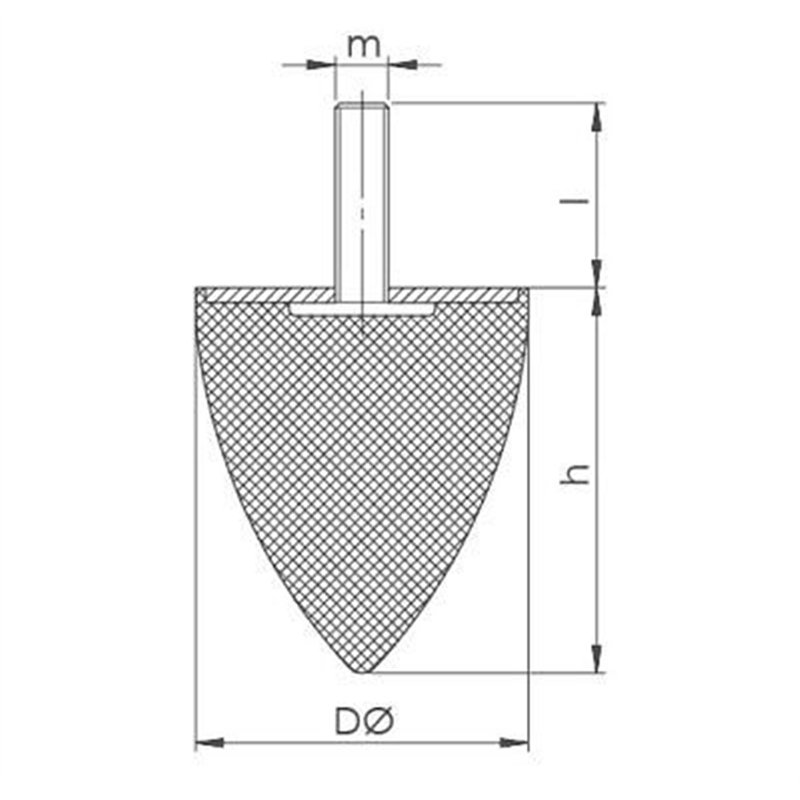Image secondaire de Butée en caoutchouc - Type Kp (M10 x 28, 50 x 67)