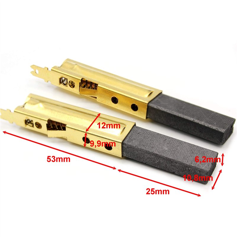 Image secondaire de Balais de charbon pour aspirateur Festool Alto Stihl Kärcher Bosch Nilfisk et autres, 6,3x11x28 mm