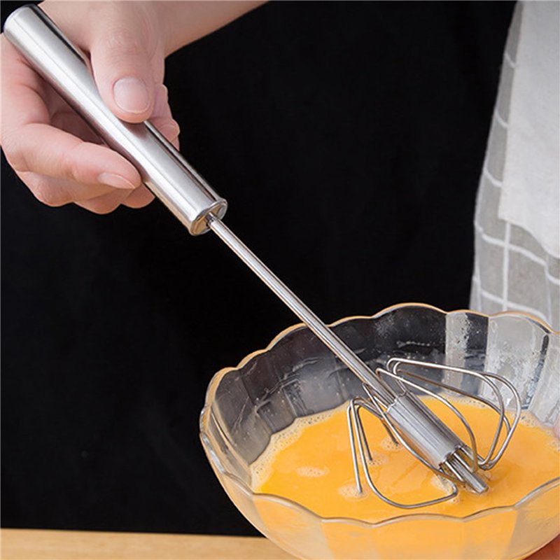 Fouet en acier inoxydable, Mélangeur d'Oeuf, Fouet semi-automatique, plus de travail et gain de temps, Egg Beater Ustensile Cuis