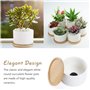Fippy 6 pièces Petit Pot de Fleurs en Céramique Blanc Pot Succulentes Pot en Plantes Céramique Parfait pour Le Décor de Balcon d