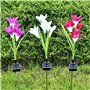 SOLARBABY lampes solaires de d'extérieur jardin, couleurs changeantes avec 16 fleurs de lys solaires plus grandes,IP65 étanche L