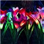 SOLARBABY lampes solaires de d'extérieur jardin, couleurs changeantes avec 16 fleurs de lys solaires plus grandes,IP65 étanche L