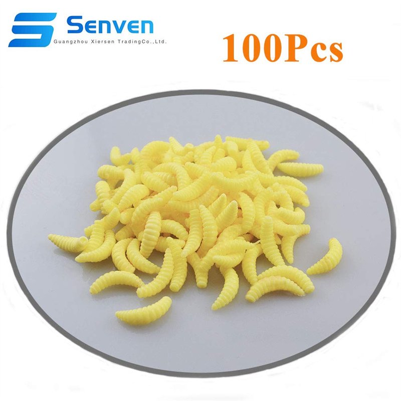 Image secondaire de Senven Ver Artificiel, Silicone Doux Biomimetic Leurres Ver Leurres de pêche Simulation vers Rouges en Plastique Vert Environnem