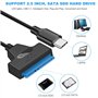 Adaptateur USB 3.1 Type C Thunderbolt 3 Disque Dur SATA I/II/III pour SSD/HDD SATA de 2