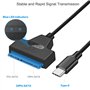 EasyULT USB C Câble Adaptateur, Adaptateur USB 3.1 Type C Thunderbolt 3 Disque Dur SATA I/II/III pour SSD/HDD SATA de 2,5" 7+15 