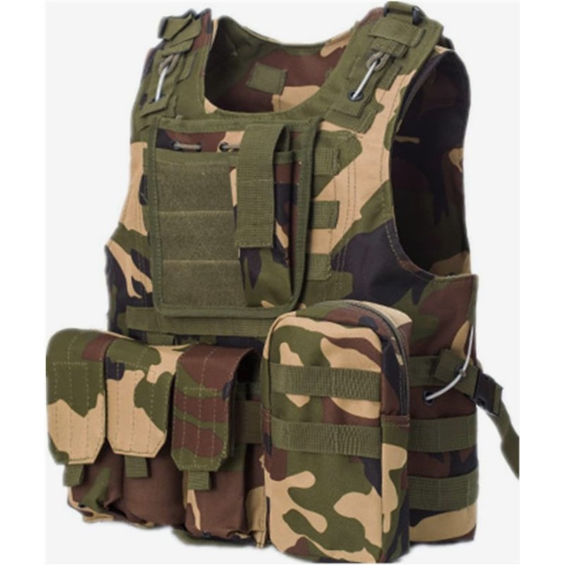 Image secondaire de Gilet militaire tactique de chasse pour pour airsoft, Jungle Camo