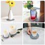Dessous de Verre Absorbants en Liège et Céramique avec Support en Métal Motif Mandala de 10cm (8pcs) pour Tasses, Bougies Cadeau